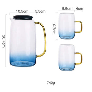 TempFlow Hydration™ Marble Glass Pitcher and Cup Set